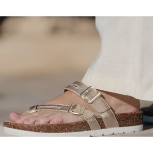 ABEO Oasis Thong Sandal Metatarsal Light Gold Womens‎ 7 New